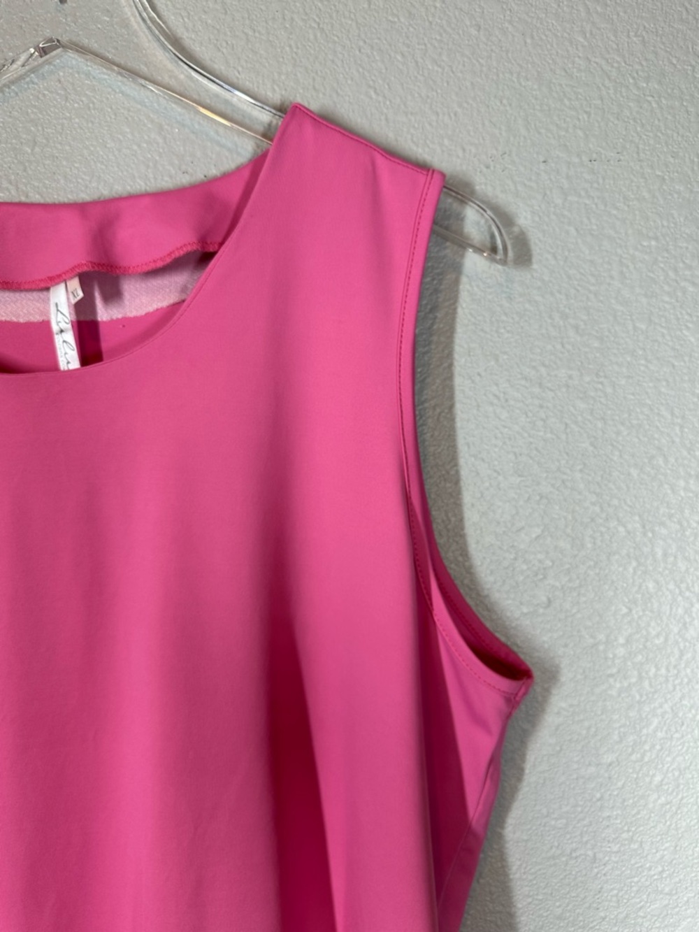 LULU-B Women's XL Pink Performance Knit Sleeveless Crewneck Tank Shirt - Picture 3 of 7